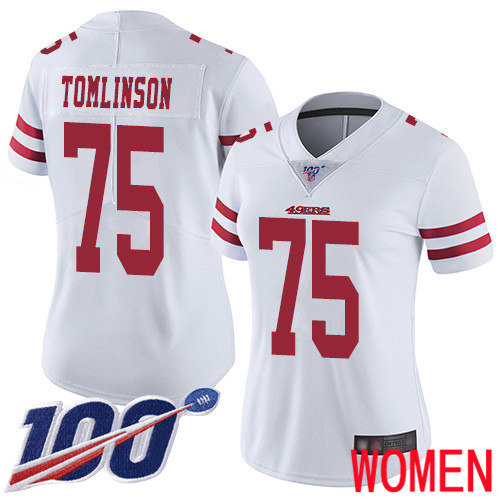 San Francisco 49ers Limited White Women Laken Tomlinson Road NFL Jersey 75 100th Season Vapor Untouchable